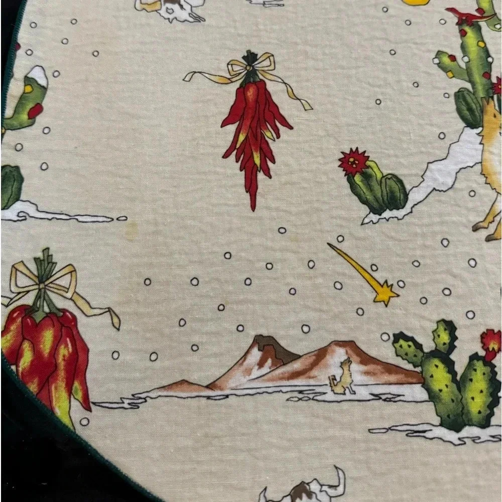 VTG Southwestern Christmas Coyote Placemats Set of 3 Native American Cactus 90s - Picture 4 of 15